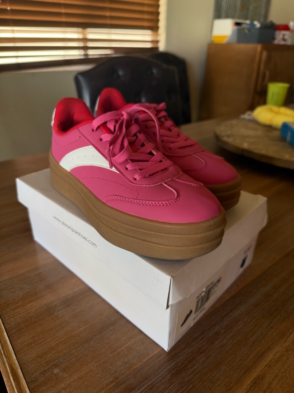 Pink Platform Casual Women's Sneakers